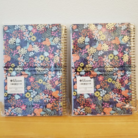 Bloom Daily Planner Bound To Do Book, Floral Dots (Set of 2) - Picture 2 of 9